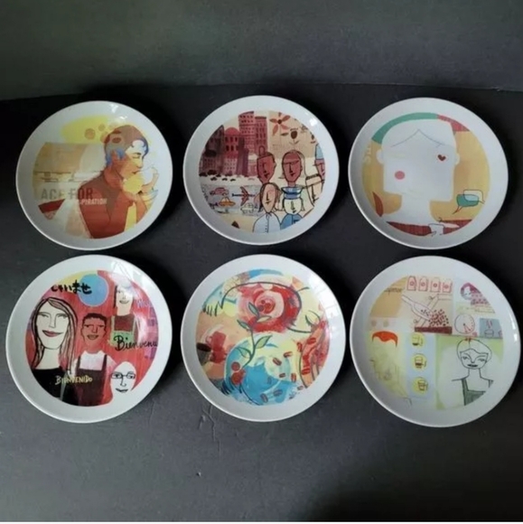 Starbucks Coffee Company 2005 Employee Leadership Conference Set of 6  6" Plates - Picture 2 of 5